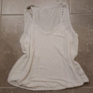 GAP white tank with lace detail